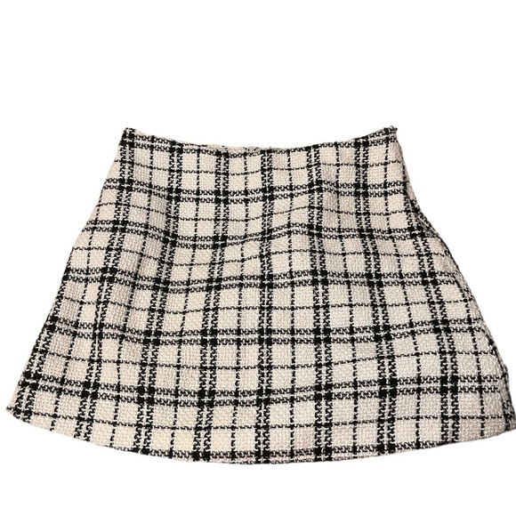 Storia houndstooth tweed plaid mini formal skirt size medium - Picture 4 of 4